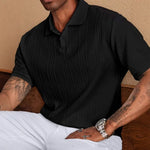 Mens Textured Polo Shirt