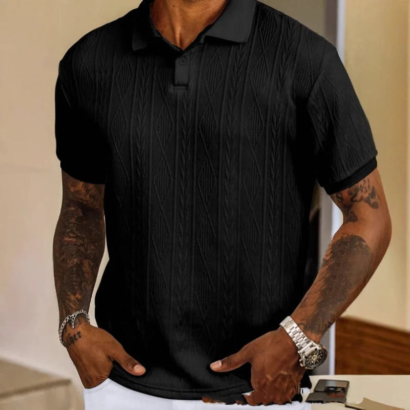 Mens Textured Polo Shirt